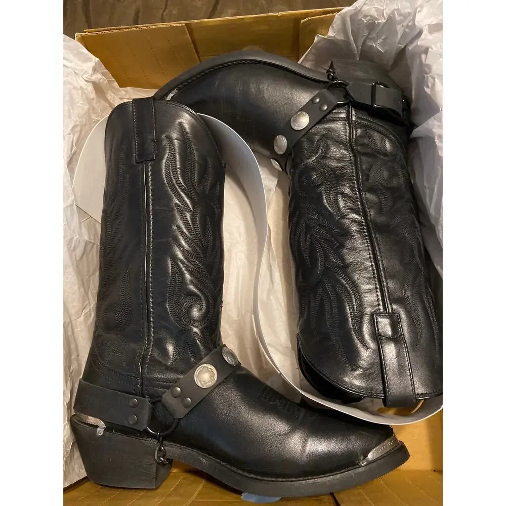 Laredo Men's McComb Western Black Trucker CB cowboy boots size 10.5 D